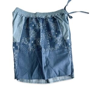 Patch work shorts High Waist W pockets Large GiGiO NWT Boutique